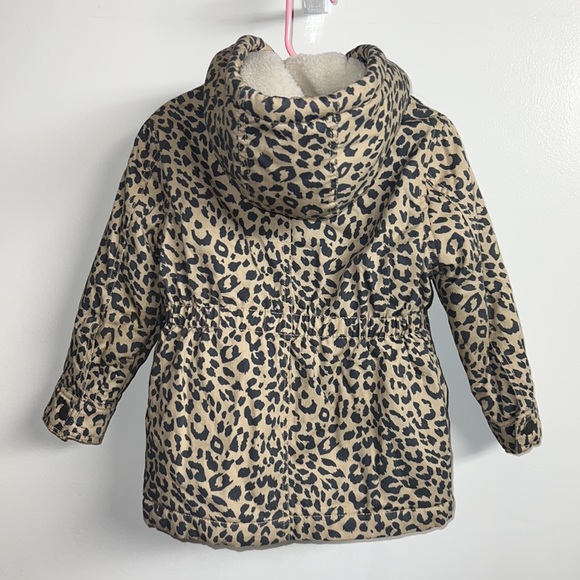 COTTON ON KIDS Leopard Print Fleece-Hooded Warm Winter Kid’s Jacket size 3-4 - Picture 2 of 7